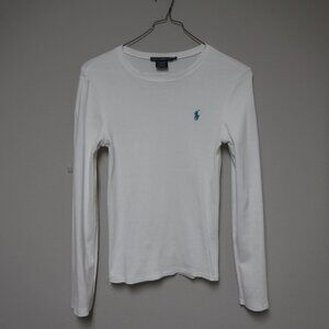 Polo Ralph Lauren Ladies White Long Sleeve White Sweater